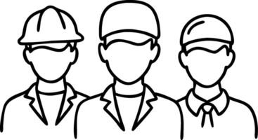 Diverse Workforce Illustration for Construction and Professions vector