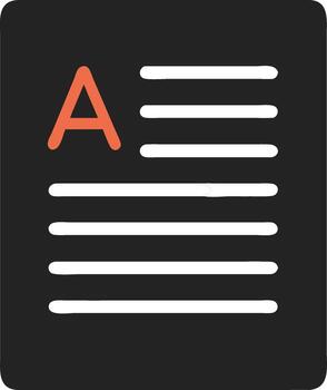 Document with Text Lines and Letter A for Writing and Editing Concepts vector