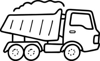 Dump Truck Outline for Construction and Transportation Design vector