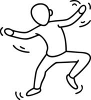 Dynamic Dancing Figure Outline for Artistic Projects and Coloring Books vector