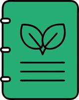 Eco Friendly Leaf Design Notebook for Environmental Themes vector