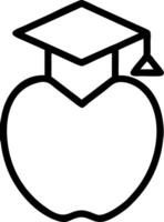 Education Symbol Apple with Graduation Cap for Teaching and Learning Designs vector