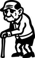 Elderly Man Walking with Cane Illustration for Health and Aging Concepts vector