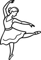 Elegant Ballet Dancer Outline for Artistic Designs and Illustrations vector