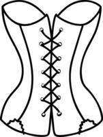 Elegant Lace-Up Corset Outline for Fashion Design and Coloring vector