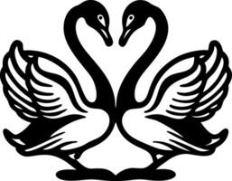 Elegant Symmetrical Swan Pair Illustration for Design and Decoration vector