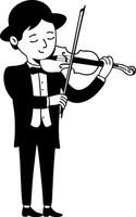 Elegant Violinist Playing Music Art for Creative Projects and Designs vector