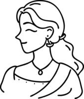 Elegant Woman Portrait Line Art for Design and Decoration Projects vector