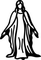 Elegant Woman Silhouette in Flowing Dress Art for Creative Design Projects vector