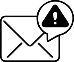 Email Notification with Alert Symbol for Communication Warning vector