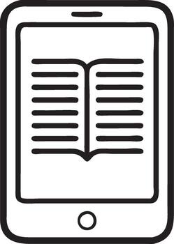 ereader tableta con abierto libro ilustración para digital biblioteca conceptos vector