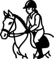 Equestrian Rider on Horse Silhouette Illustration for Versatile Design Use vector