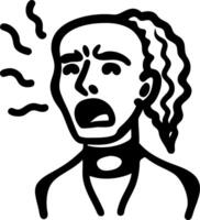 Expressive Angry Face Art for Emotional Concepts and Creativity vector
