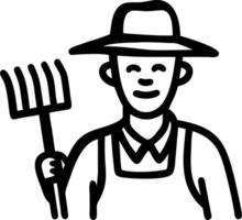 Farmer Illustration with Pitchfork for Agricultural Use vector
