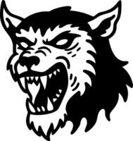 Fierce Werewolf Head Art for Tattoos and Halloween Design vector