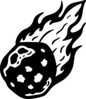 Fiery Meteor Illustration for Tattoos and Graphic Design Projects vector