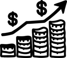 Financial Growth Chart with Rising Arrow and Dollar Symbols vector