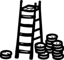 Financial Growth Concept Ladder with Stacks of Coins Illustration vector