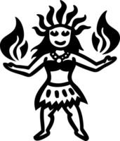 Fire Goddess Tribal Art for Tattoos and Design Projects vector