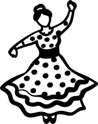 Flamenco Dancer Silhouette Art Spanish Dance Illustration
