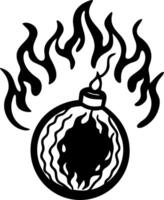 Flaming Bomb Illustration for Tattoo Design or Craft Projects vector