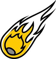 Flaming Yellow Meteor Art for Illustration and Tattoo Designs vector