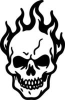 Flaming Skull Art Illustration for Tattoo and Graphic Design Use vector