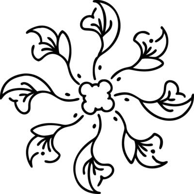 Floral Mandala Art Decorative Flower Pattern Design for Tattoos and Crafts