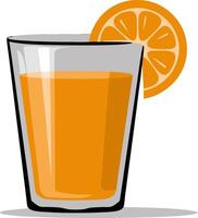 Fresh Orange Juice Illustration with Slice for Beverage Design vector
