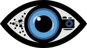 Futuristic Camera Eye Illustration Symbolizing Surveillance and Technology vector
