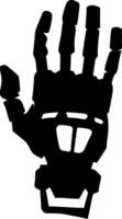Futuristic Robotic Hand Silhouette Illustration for Design Projects vector