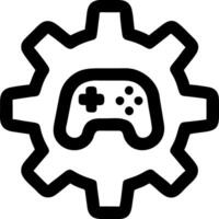 Gaming Controller in Cogwheel for Technology and Entertainment vector