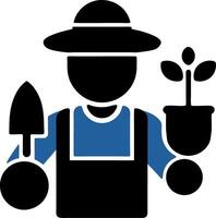 Gardener Holding Plant and Shovel for Agriculture and Horticulture Projects vector