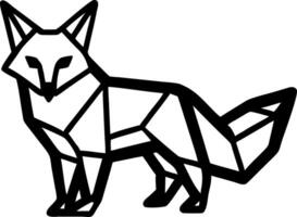 Geometric Fox Outline Art Ideal for Tattoos and Coloring Books vector