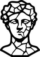 Geometric Fragmented Classical Bust Art for Design and Decoration vector
