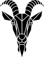 Geometric Goat Head Illustration for Tattoos and Design Projects vector