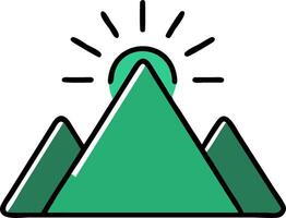 Geometric Mountain Sunset Illustration for Nature Inspired Design Projects vector