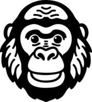 Gorilla Face Illustration for Design and Art Projects vector
