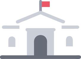 Government Building with Red Flag for Education and Design Projects vector