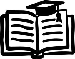 Graduation Cap on Open Book for Education and Academic Concepts vector