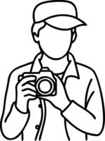 grapher Outline Camera Illustration Minimalist Design vector