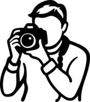 grapher Holding Camera Silhouette for Design and Print Projects vector