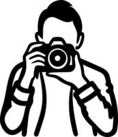 grapher Silhouette Holding Camera Illustration for Creative Design Projects vector
