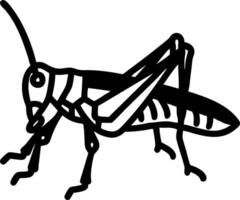 Grasshopper Illustration Minimalist Line Art for Nature Designs and Coloring vector