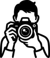 grapher Silhouette Camera Illustration for Creative Design and Art Projects vector