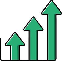Green Arrow Growth Chart for Business and Financial Success Symbols vector