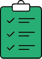Green Checklist Clipboard Illustration for Task Management and Organization vector