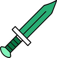Green Cartoon Sword Illustration for Game Design and Projects vector