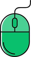 Green Computer Mouse Simple for Digital and Tech Graphics vector