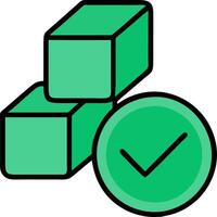 Green Cubes with Check Mark Symbol for Business and Design Use vector